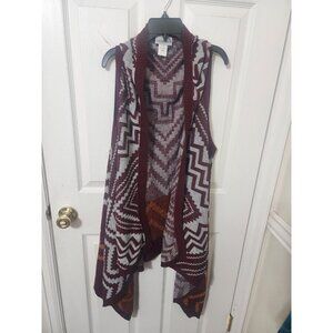 Catherines Sweater Open Front Vest Long Zig Zag Size 3x NWT